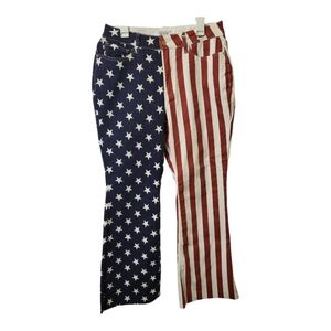 Judy Blue Star & Stripe Jeans High Rise Flare Womens Size 16W New Patriotic